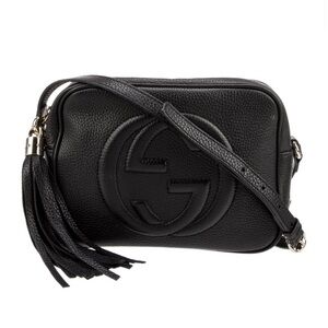 Gucci Black Pebbled Leather Crossbody Bag